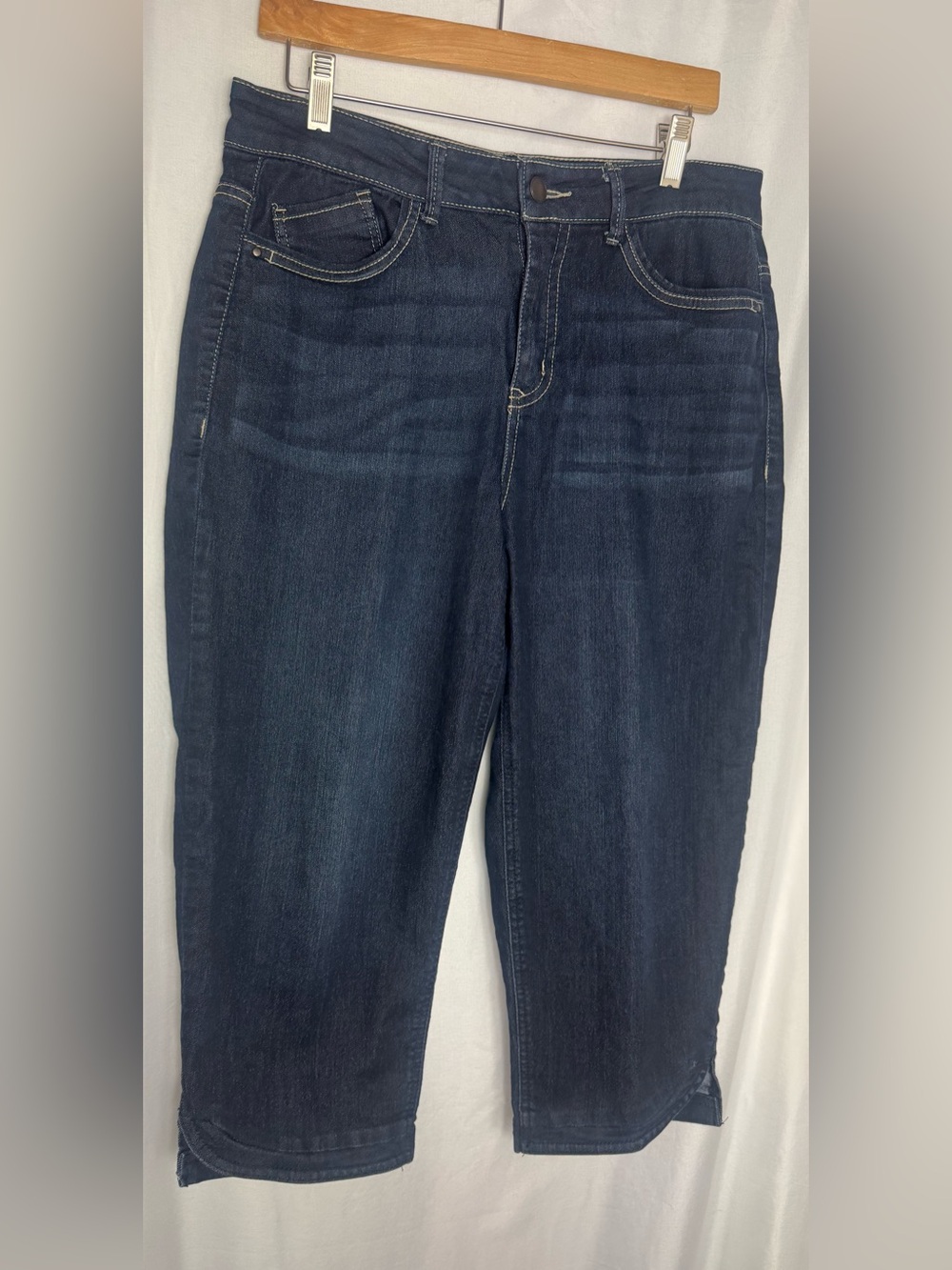 Christopher & Banks Jean capris casual Dark Blue Women's Crop Jeans 8